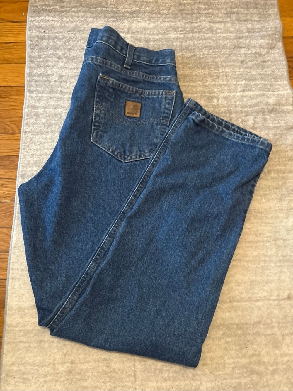Carhartt Men's Relaxed Fit Jeans in Deep Blue Denim